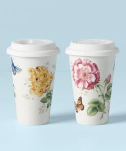 Lenox Butterfly Meadow 2-Piece Thermal Travel Mug Set