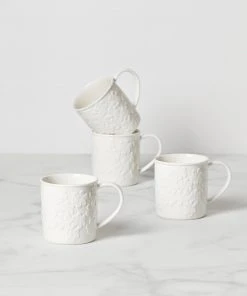 Kate Spade Blossom Lane 4-Piece Mug Set Dinnerware