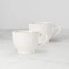 Lenox French Perle Groove 2-Piece Latte Mug Set 2 Lenox French Perle Groove 2-Piece Latte Mug Set