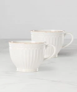 Lenox French Perle Groove 2-Piece Latte Mug Set