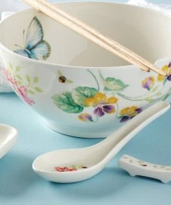 Lenox Butterfly Meadow Bowl & Chopsticks