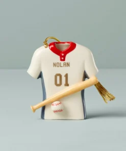 Lenox My Baseball Champ Jersey & Bat Ornament Personalized Ornaments