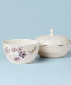 Lenox Butterfly Meadow 3-Piece Stackable Bowl Set 4 Lenox Butterfly Meadow 3-Piece Stackable Bowl Set