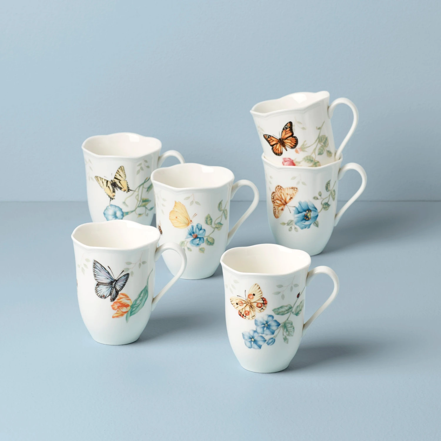 892798_w10.jpg Lenox Dinnerware Butterfly Meadow 6-Piece Mug Set