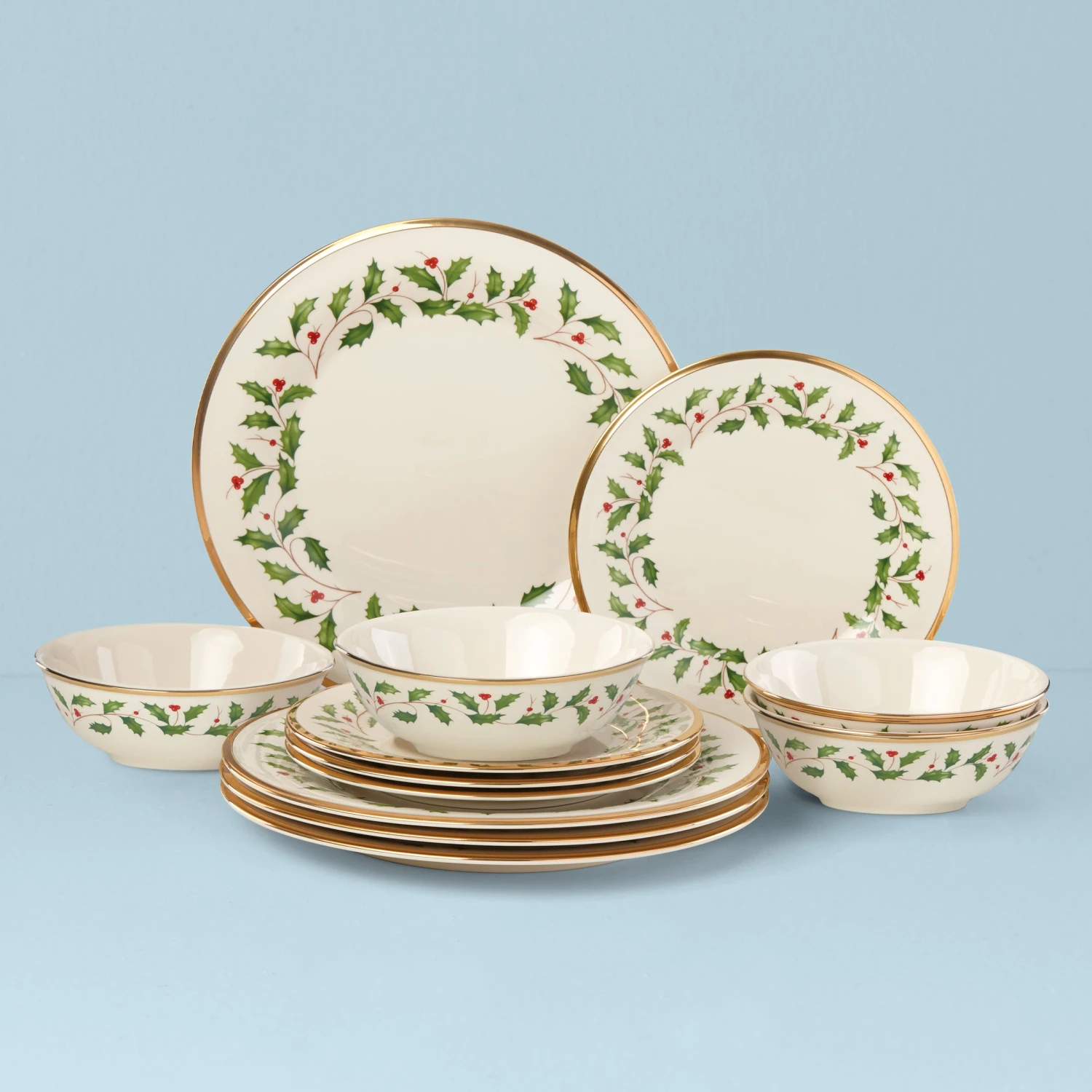 893172_w10.jpg Lenox Dinnerware Holiday 12-Piece Plate & Bowl Set