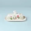 Lenox Dinnerware Butterfly Meadow Bunny Covered Butter Dish 1 Lenox Dinnerware Butterfly Meadow Bunny Covered Butter Dish