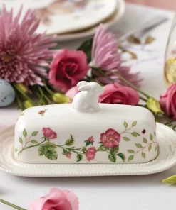 Lenox Dinnerware Butterfly Meadow Bunny Covered Butter Dish