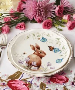 Lenox Butterfly Meadow Bunny 4-Piece Accent Plate Set 4 Lenox Butterfly Meadow Bunny 4-Piece Accent Plate Set