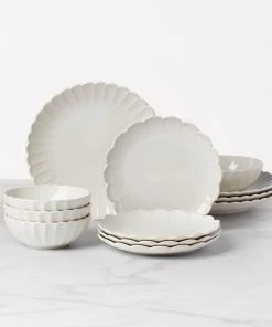 Lenox French Perle Scallop 12-Piece Dinnerware Set