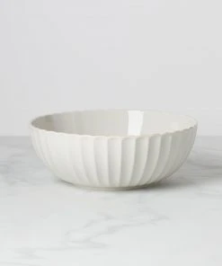 Lenox French Perle Scallop Serving Bowl