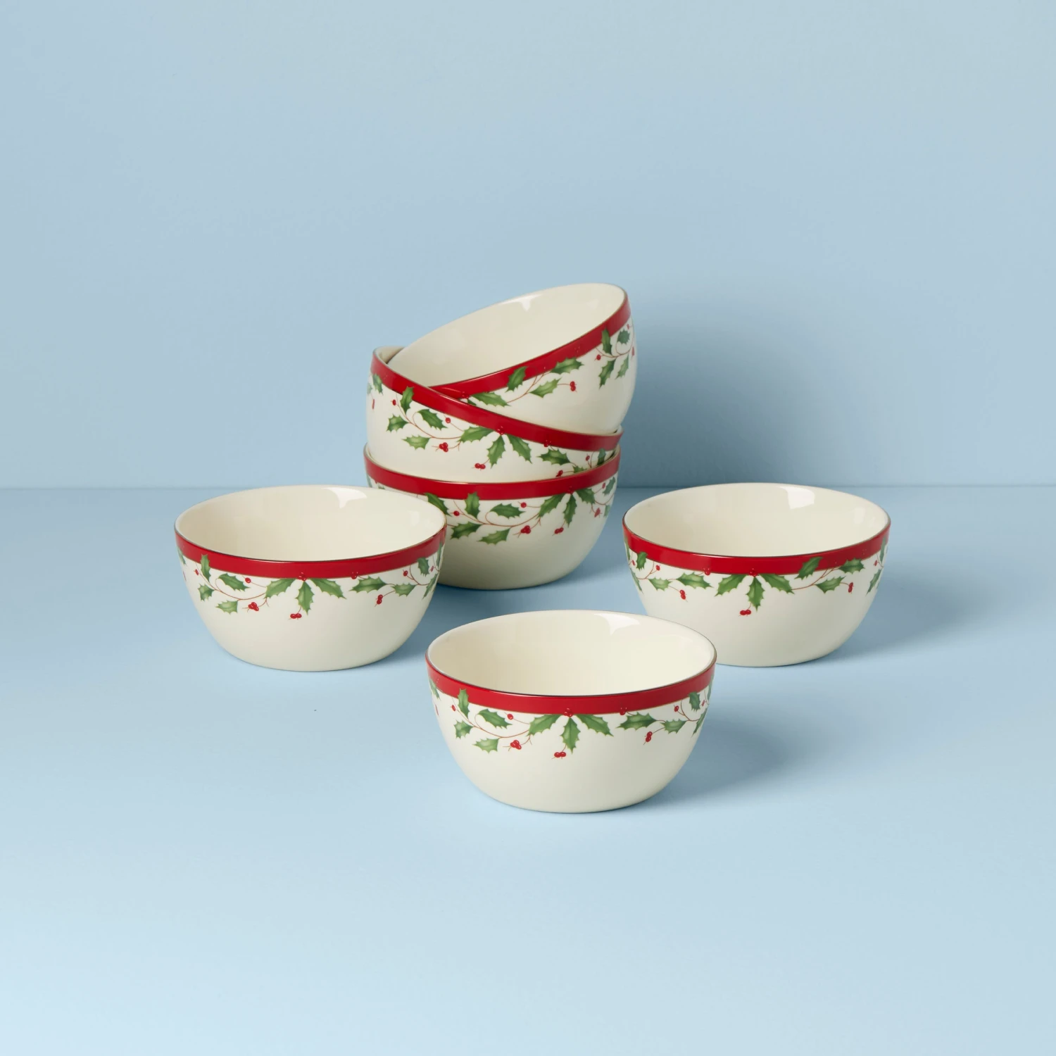 Lenox Holiday 6-Piece Dessert Bowl Set 3 Lenox Holiday 6-Piece Dessert Bowl Set