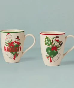 Lenox Holiday 2-Piece Naughty & Nice Mug Set