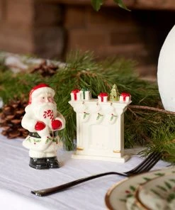 Lenox Dinnerware Holiday Santa & Fireplace Salt & Pepper 4 Lenox Dinnerware Holiday Santa & Fireplace Salt & Pepper