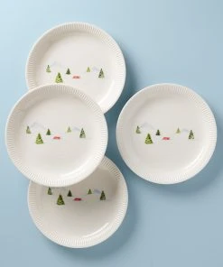 Lenox Dinnerware Profile Snow Day 4-Piece Dinner Plate Set