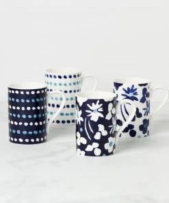 Kate Spade Floral Way 4-Piece Mug Set Dinnerware