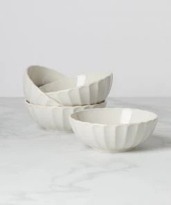 Lenox Dinnerware French Perle Scallop 4-Piece Bowl Set