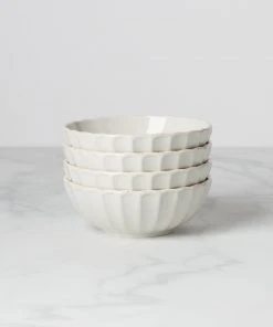 Lenox Dinnerware French Perle Scallop 4-Piece Bowl Set