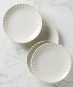 Lenox French Perle Scallop 4-Piece Dinner Plate Set Dinnerware