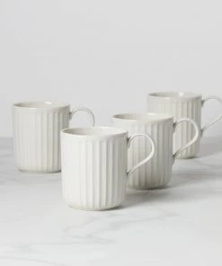 Lenox Dinnerware French Perle Scallop 4-Piece Mug Set