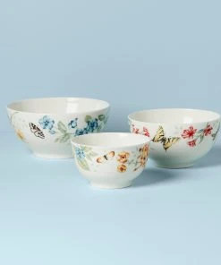 Lenox Butterfly Meadow 3-Piece Bowl Set 4 Lenox Butterfly Meadow 3-Piece Bowl Set