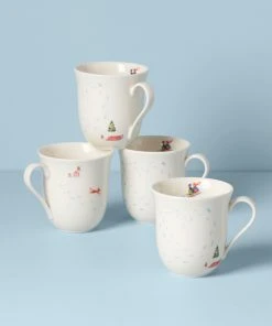 Lenox Profile Snow Day 4-Piece Mug Set