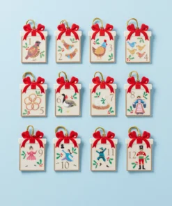 Lenox Twelve Days Of Christmas 12-Piece Ornament Set Ornament Trees