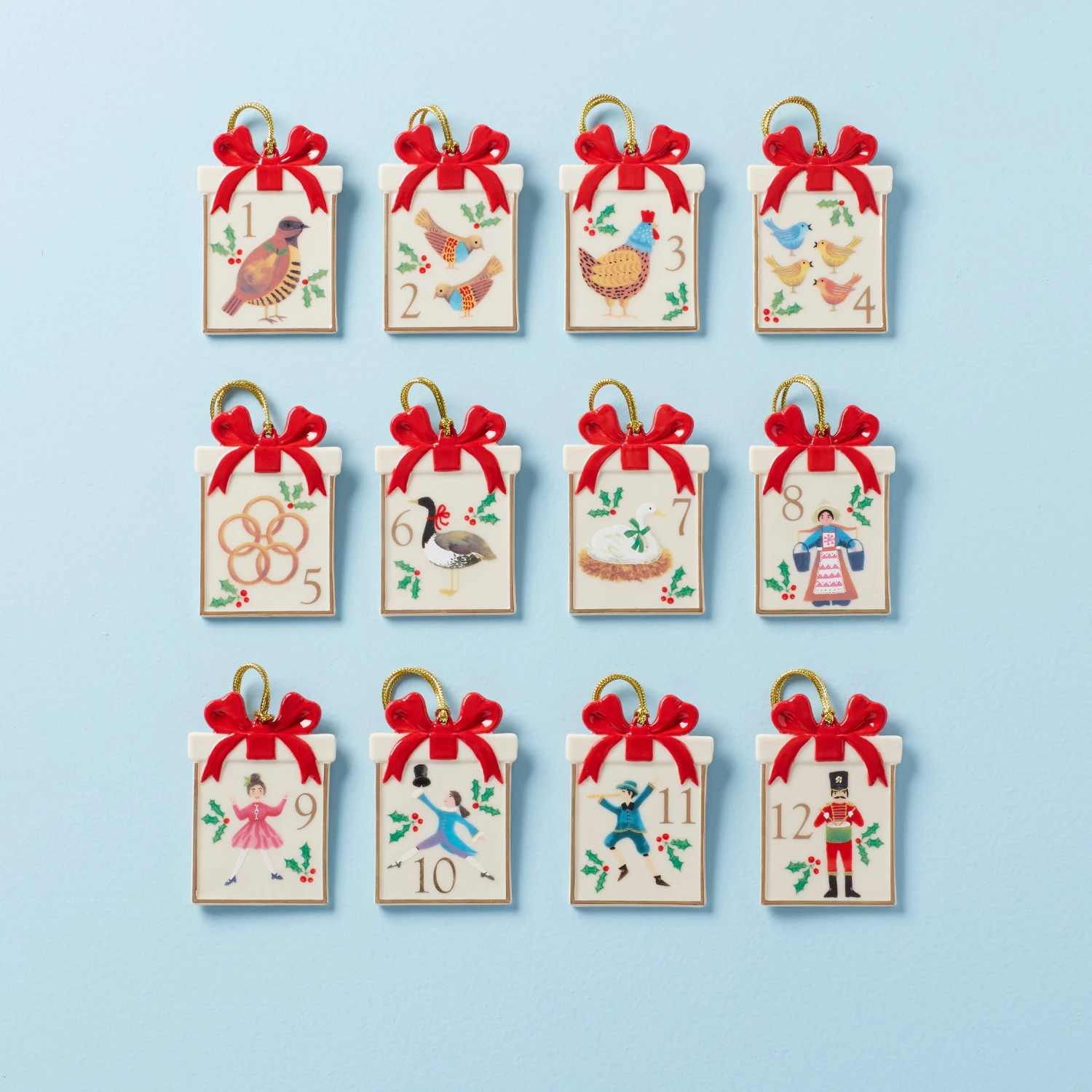 Lenox Twelve Days Of Christmas 12-Piece Ornament Set Ornament Trees 3 Lenox Twelve Days Of Christmas 12-Piece Ornament Set Ornament Trees