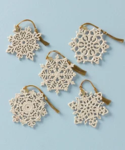 Lenox Snow Fantasies 5-Piece Snowflake Ornament Set Sale