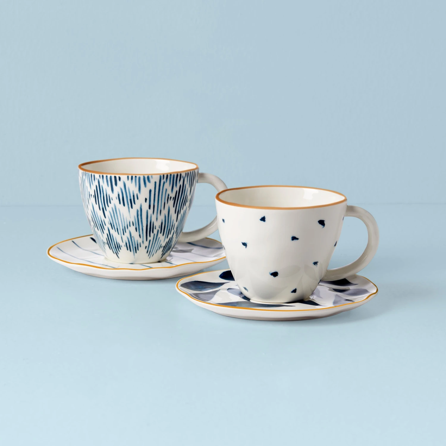 Lenox Dinnerware Blue Bay 4-Piece Teacup & Saucer Set 3 Lenox Dinnerware Blue Bay 4-Piece Teacup & Saucer Set