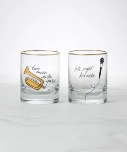 Kate Spade Manhattan, Please Double Old Fashioned Glass Set