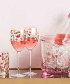 Kate Spade Drinkware It's Raining Confetti Wine Glass