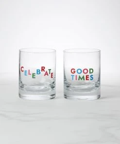 Kate Spade Celebrate 2-Piece Double Old Fashioned Glass Set Drinkware