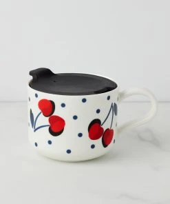 Kate Spade Vintage Cherry Dot Travel Mug