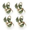 Lenox Holiday Green 4pc Napkin Ring Set Dinnerware