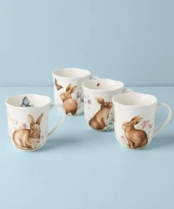 Lenox Butterfly Meadow Bunny 4pc Mugs