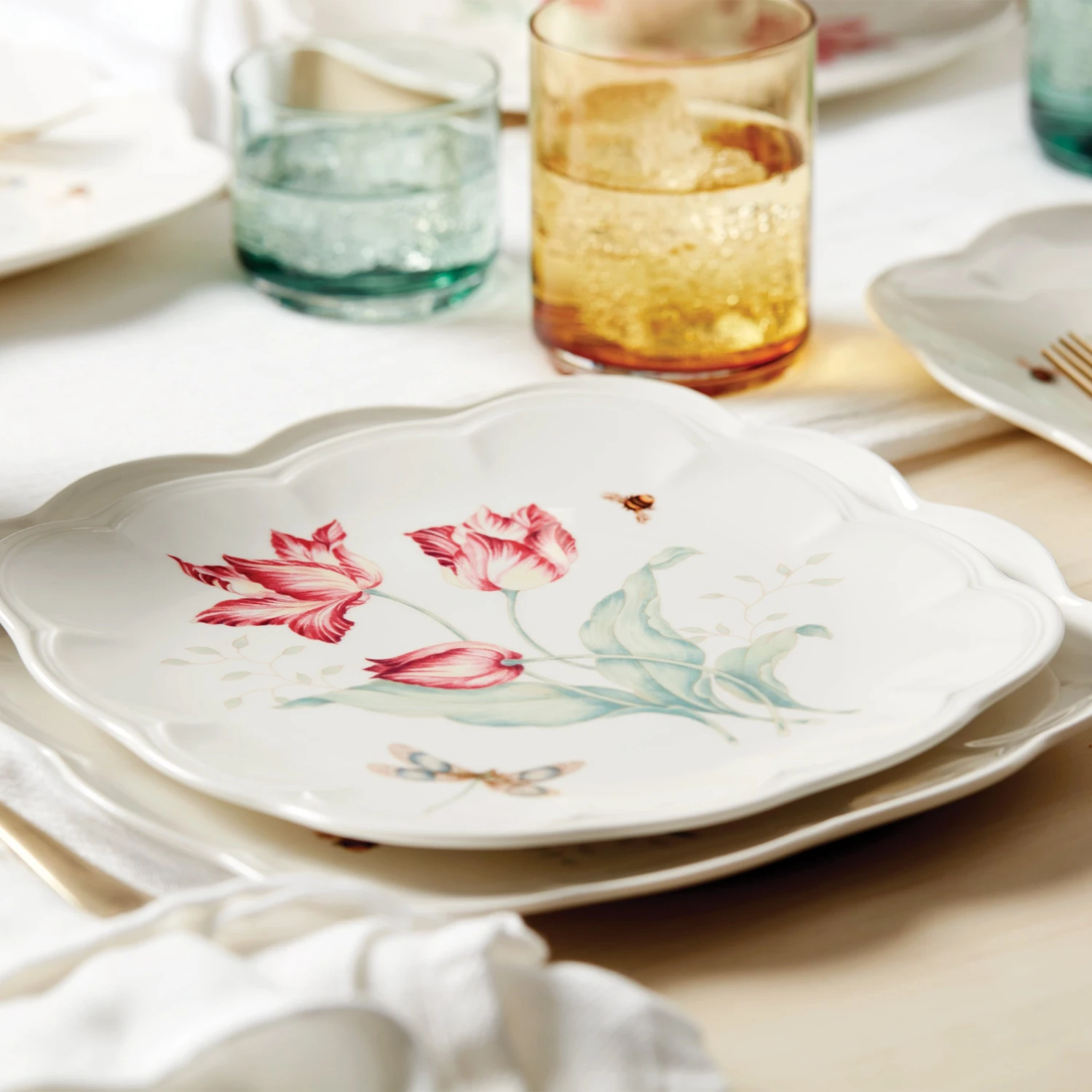 894308_w11_ca3cd48a-ef5e-4d9f-b6e6-68f8cc5ee5b8.jpg Lenox Drinkware Tuscany Classics Stackable 4-Piece Tall Glasses