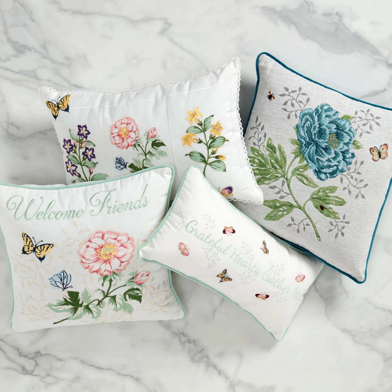 894731-894734-894733-LNP-S23-3_8f690ec5-fc0d-479d-8e49-737be3e6bdfd.jpg Lenox Butterfly Meadow Pillow 18x18 Home Décor